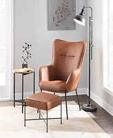 Lumisource 2-Pc. Metal Izzy Industrial Lounge Chair and Ottoman Set