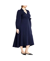 City Chic Plus Size Selena Plain Midi Dress