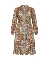 City Chic Plus Mysteria Print Dress