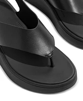 FitFlop Women's F-Mode Leather Flatform Back Strap T-Post Sandals
