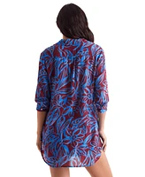 Mimi Flamingo Women's Laguna Cotton Cover-Up Shirt