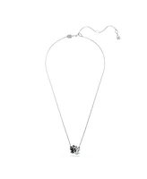 Swarovski Swan Black, Rhodium Plated Pendant Necklace