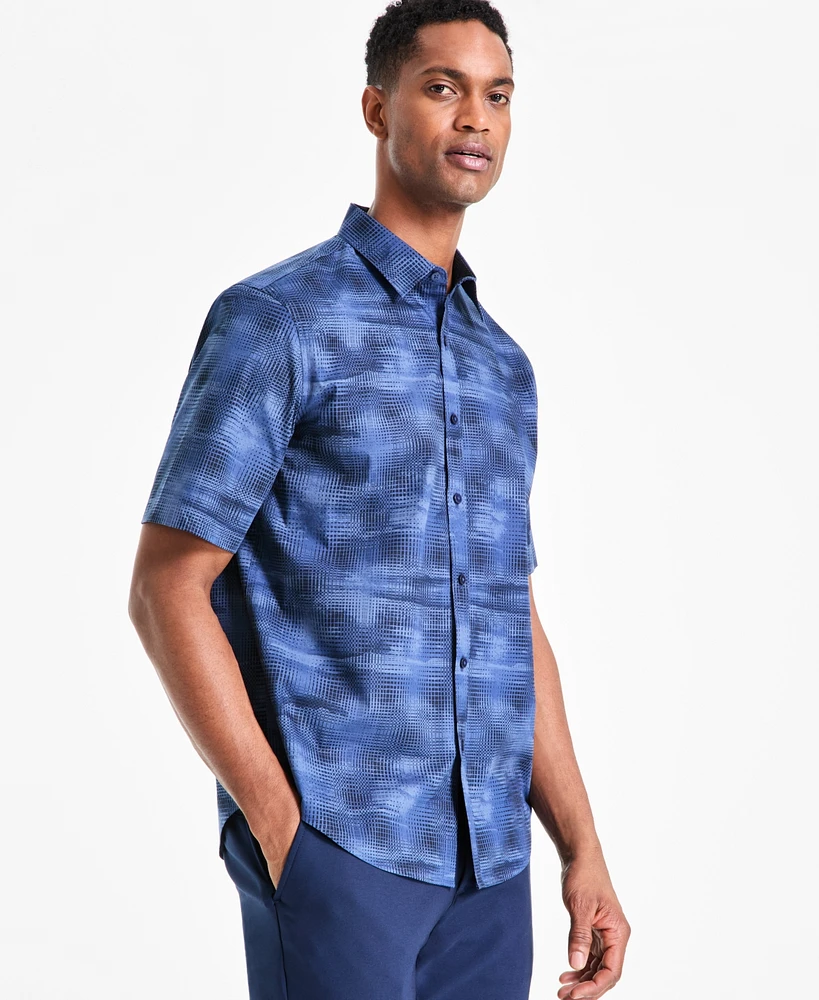 Alfani Men's Light Regular-Fit Geo-Print Button-Down Shirt, Exclusively at Macy's