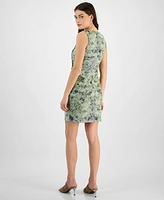 Bar Iii Women's Printed Ruched Sheath Dress, Exclusively at Macy's