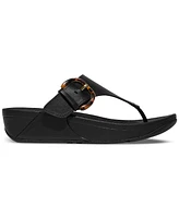 FitFlop Women's Lulu Resin-Buckle Leather Sandals