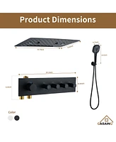 Casainc 4 Functions 15.7 Inch Flush Mount Thermostatic Shower System