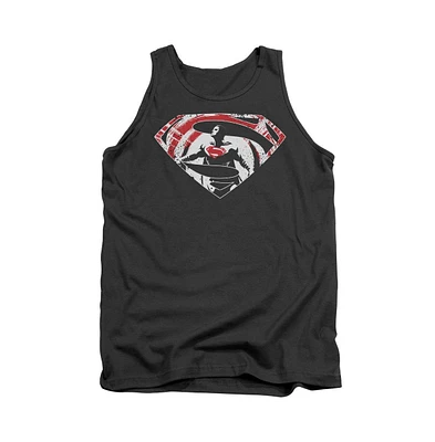 Batman V Superman Men's Super Splatter Logo Adult Tank Top