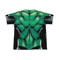 Green Lantern Boys Uniform (Front/Back Print) Short Sleeve Poly Crew Tee / T-Shirt