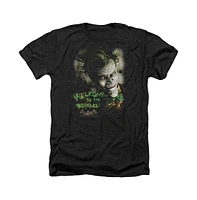 Batman Men's Arkham Asylum Welcome To The Madhouse Adult Heather Tee / T-Shirt