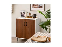 Slickblue Modern Wood Dining Sideboard Buffet with 2-Door Storage Cabinet for Stylish Organization