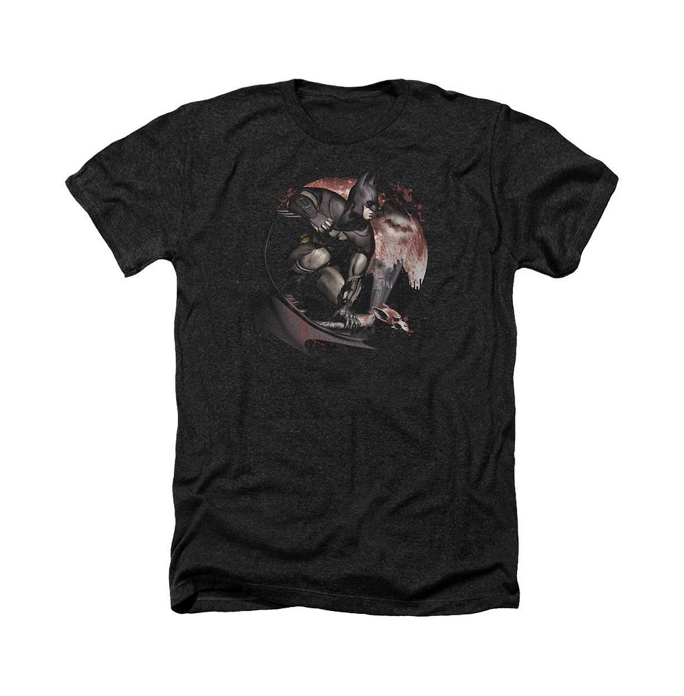 Batman Men's Arkham City Blood Moon Adult Heather Tee / T-Shirt