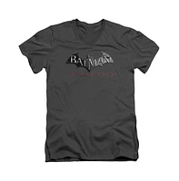 Batman Men's Arkham City Logo Short Sleeve Adult V Neck Tee / T-Shirt