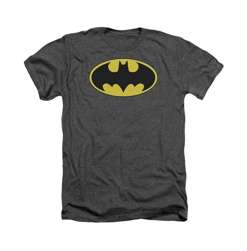 Batman Men's Classic Bat Logo Adult Heather Tee / T-Shirt