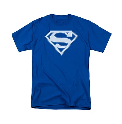 Superman Mens & White Shield Short Sleeve Adult Tee / T-Shirt