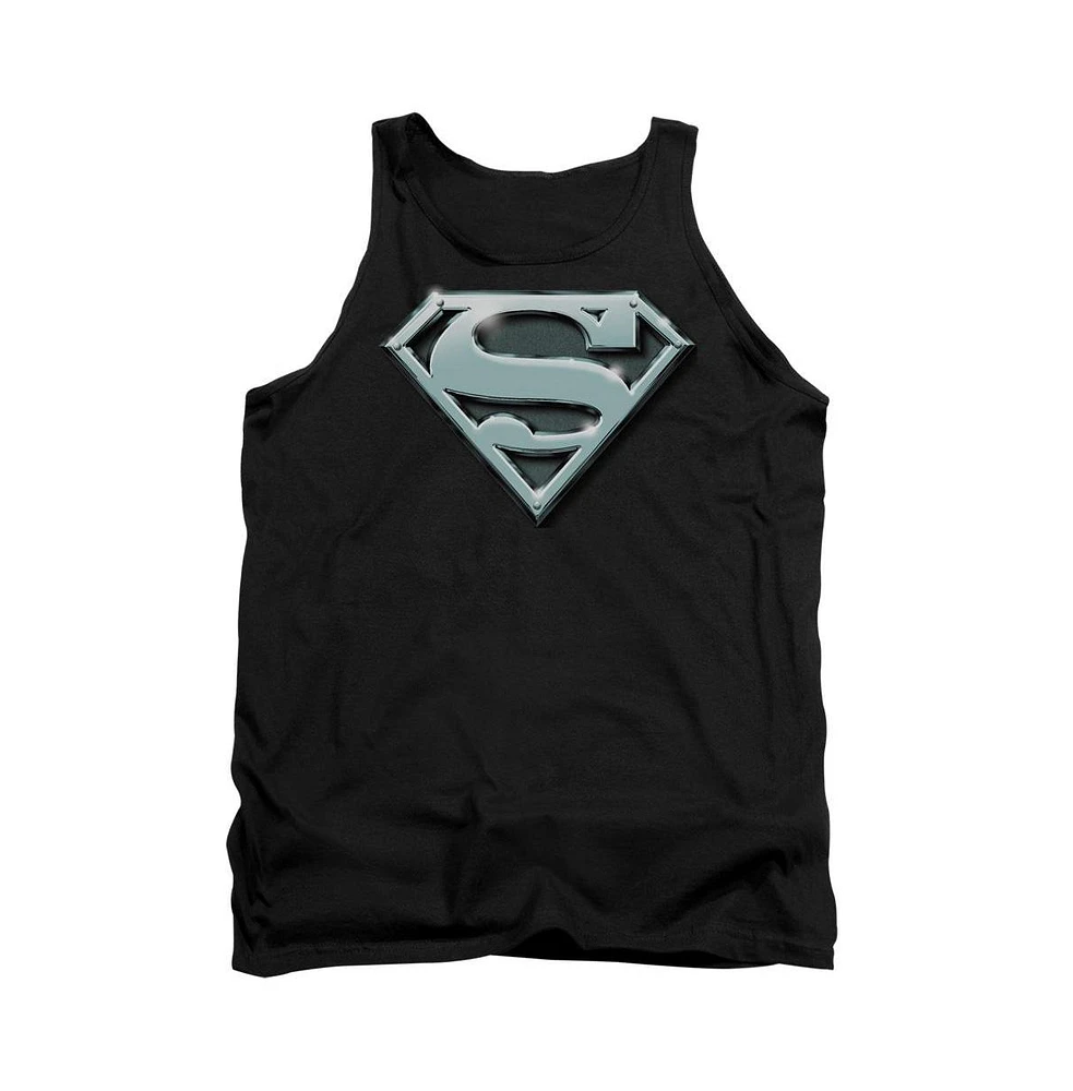 Superman Men's Chrome Shield Adult Tank Top