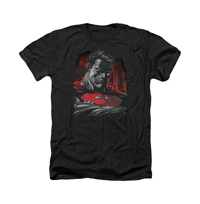 Superman Men's Man Of Steel Adult Heather Tee / T-Shirt