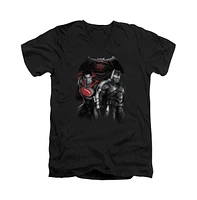 Batman V Superman Men's Stand Off Short Sleeve Adult Neck Premium Cotton Tee / T-Shirt