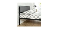 Slickblue Platform Bed Frame with Wood Slats and Upholstered Headboard for Comfort and Style