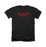 Batman Men's Arkham City Red Bat Adult Heather Tee / T-Shirt