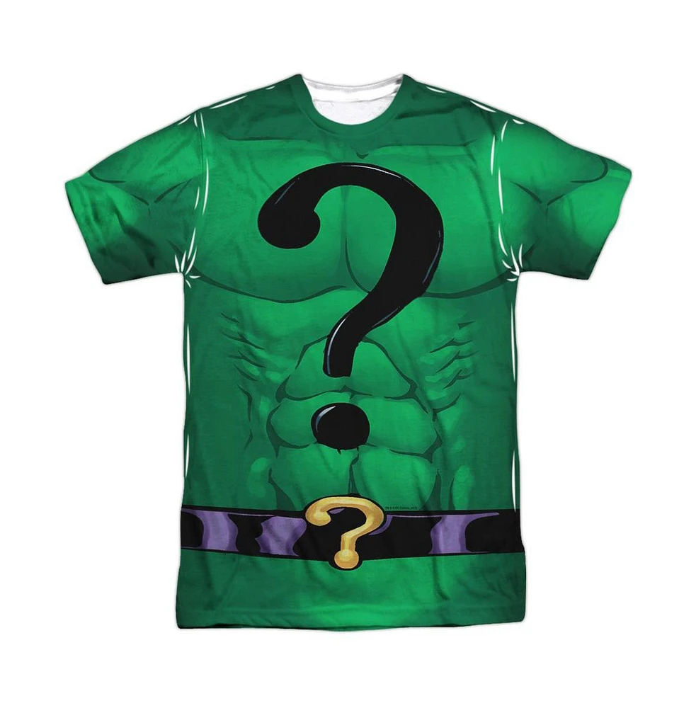 Batman Men's Riddler Uniform Short Sleeve Adult Poly Crew Tee / T-Shirt