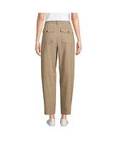 Lands' End Women's Chino High Rise Barrel Leg Utility Ankle Pants