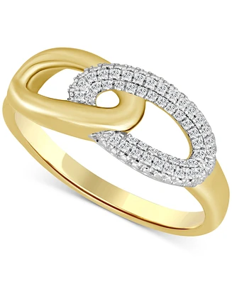 Diamond Link Ring (1/10 ct. t.w.) in 10k Yellow Gold