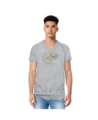 Batman Mens Faded Logo Short Sleeve Adult V Neck Tee / T-Shirt