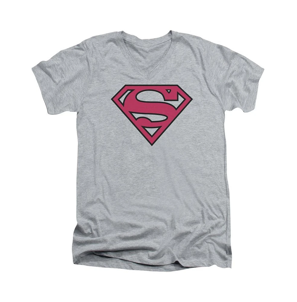 Superman Men's & Shield Short Sleeve Adult V Neck Tee / T-Shirt