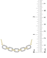 Diamond Link Collar Necklace (1/2 ct. t.w.) in 10k Gold, 16" + 2" extender