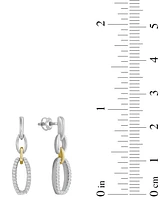 Diamond Link Drop Earrings (1/10 ct. t.w.) in Sterling Silver & 10k Yellow Gold