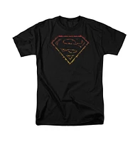 Superman Big & Tall Flame Outlined Logo Short Sleeve Adult Tee / T-Shirt