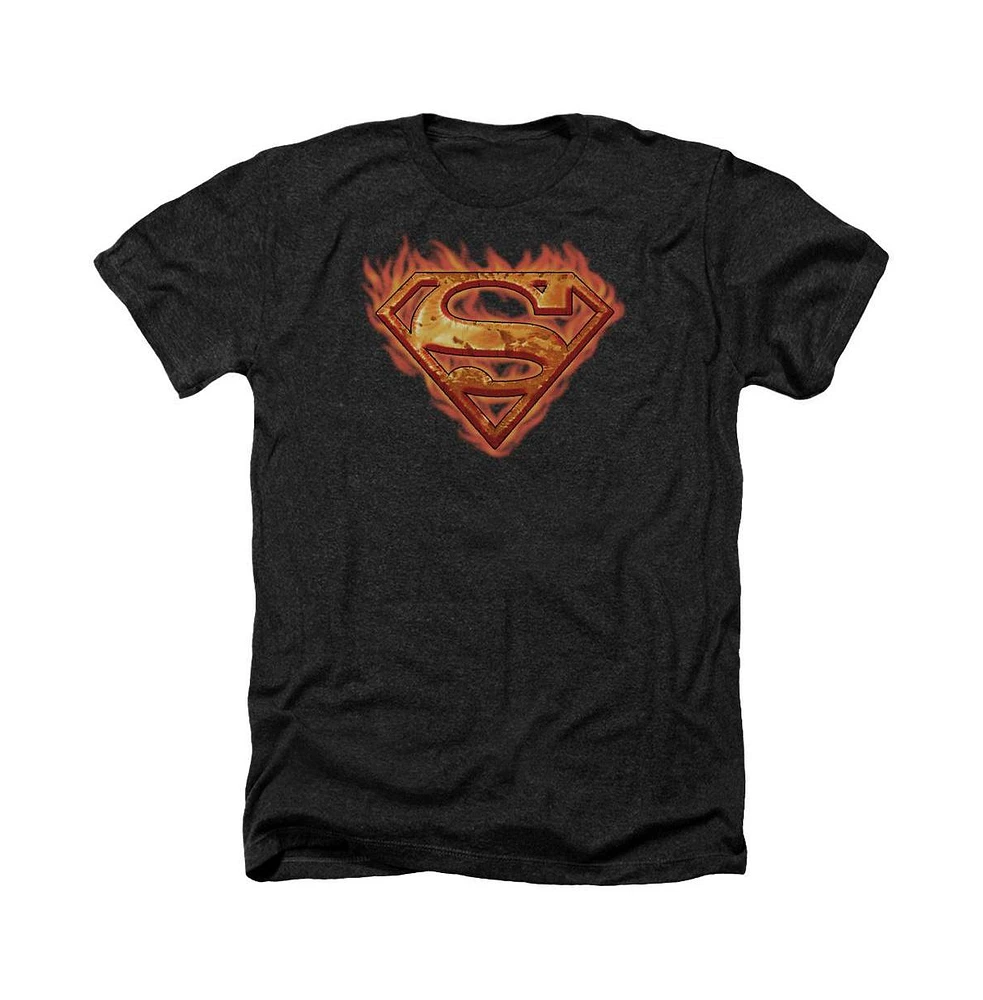 Superman Men's Hot Metal Adult Heather Tee / T-Shirt