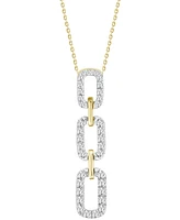 Diamond Graduated Link Pendant Necklace (1/4 ct. t.w.) in 10k Gold, 16" + 2" extender