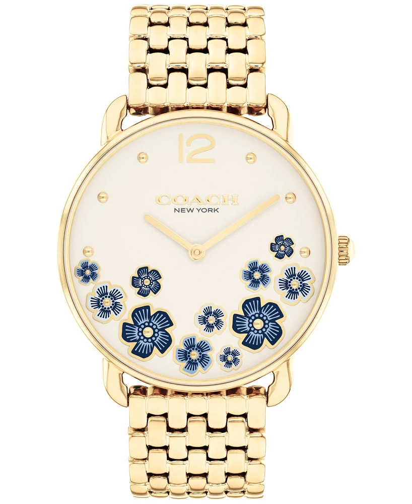 Coach Women's Elliot Gold-Tone Stainless Steel Bracelet Watch, 36mm