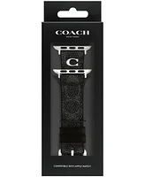 Coach Women's Black Coach Signature Canvas Leather Strap Band for Apple Watch 38mm, 40mm, 41mm