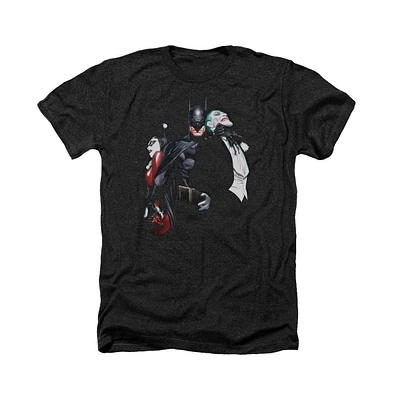 Batman Men's Joker Harley Choke Adult Heather Tee / T-Shirt