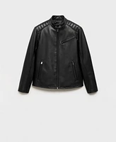 Mango Men's Slim-Fit Leather Effect Jacket