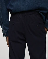 Mango Men's Slim-Fit Adjustable Drawstring Cotton Pants