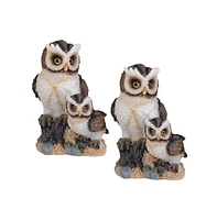 Fc Design "2-pc Set" 4"H Owl with Baby Standing on Tree Trunk Figurine Statue Ornament Home Room Office Decor and Perfect Ideas for Housewarming, Holi