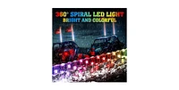Kemimoto 2pc 2ft Spiral Whip Lights for Side by Side, Smart Phone Control Led Whip Lights for Utv Atv Buggy Boat Offroad, Whip Led Compatible with Pol