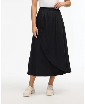 Ellen Tracy Women's Poplin Wrap Skirt