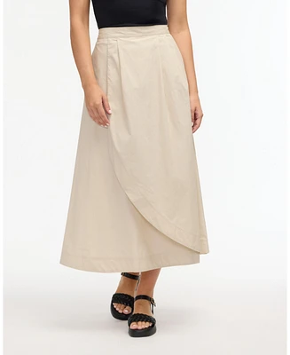 Ellen Tracy Women's Poplin Wrap Skirt