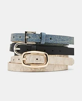 Steve Madden Women's 3-Pc. Faux-Leather Belt Set