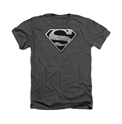 Superman Men's Super Metallic Shield Adult Heather Tee / T-Shirt