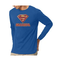 Superman Men's Super Grandpa Long Sleeve Adult Tee / T-Shirt