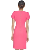 Calvin Klein Petite Scuba Crepe Tulip-Sleeve Sheath Dress