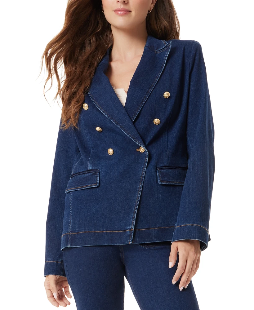 Sam Edelman Women's Imogen Double-Breasted Denim Blazer