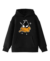 Looney Tunes Boys Angry Daffy Duck Youth Black Graphic Hoodie-xl