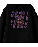 Five Nights At Freddy'S Boys Bonnie Head Long Sleeve Youth Black Hooded Sweatshirt-xl