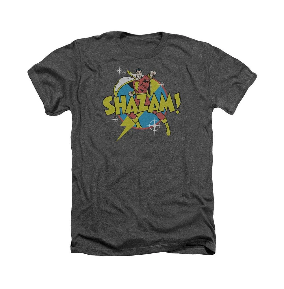 Dc Shazam Men's Comics Power Bolt Adult Heather Tee / T-Shirt